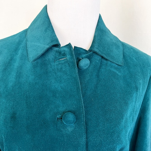 Ann Taylor Turquoise Suede Jacket M - Picture 3 of 13